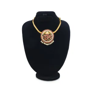 Kemp Jigani Necklace - 6 Inches | Stone Jewellery/ Multi Coloured Stone Necklace for Dance