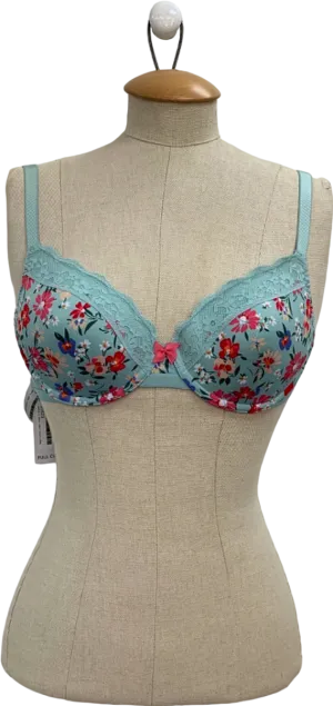 M&S Mint Floral Full Cup Bra With Lace Trim 34B