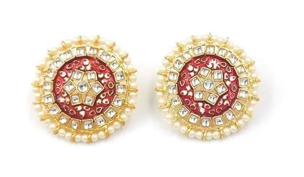 Meenakari designer kundan chokar marron color necklace with earrings