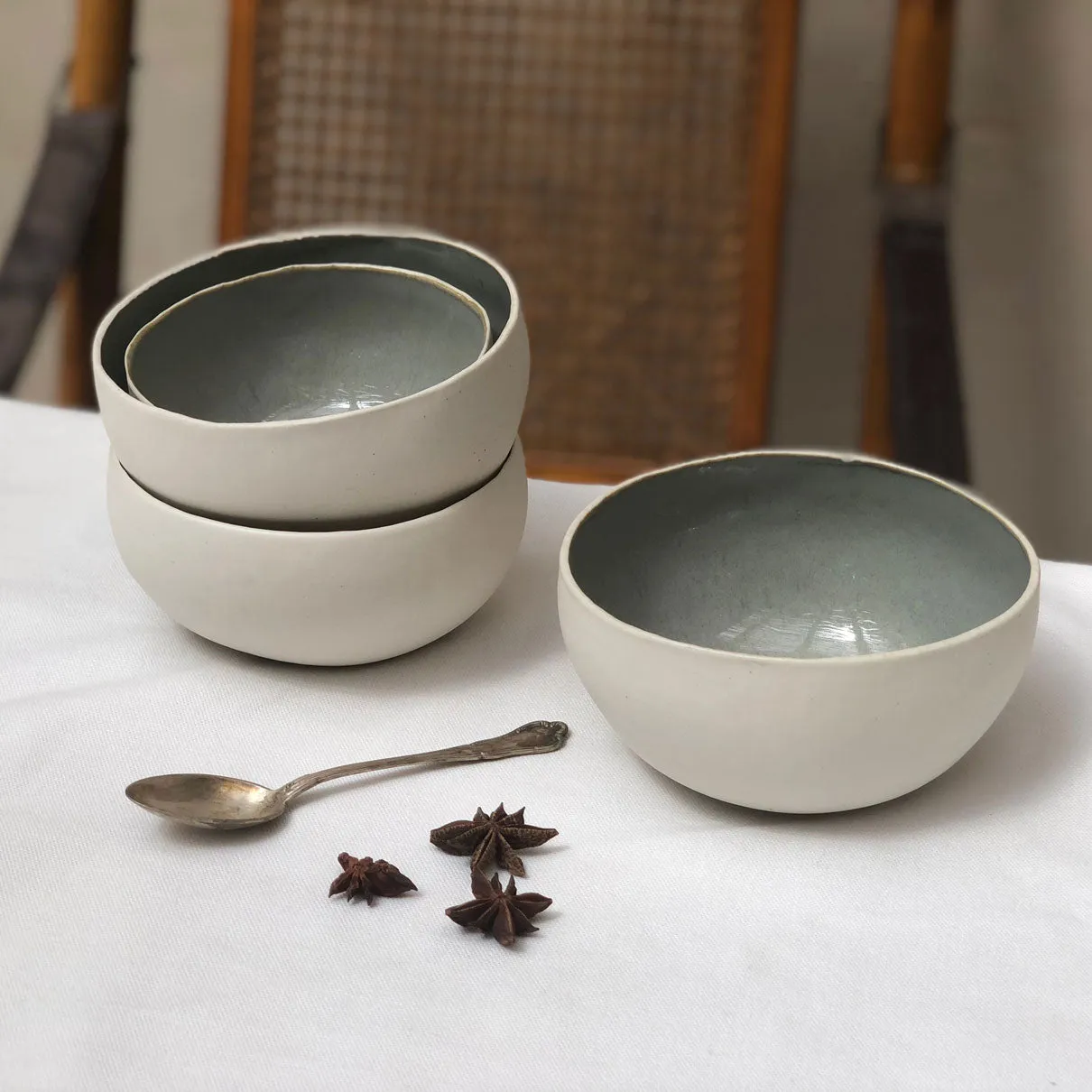 Mint Coconut Bowls Pair