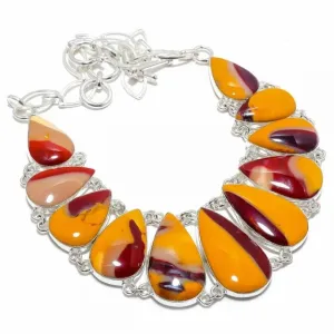 Mookaite Jasper Gemstone Silver Statement Necklace