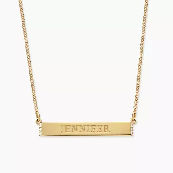 Plate Necklace with Cubic Zircon