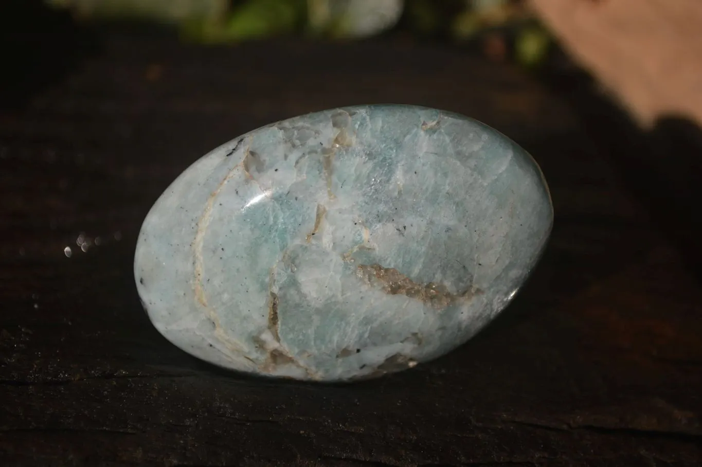 Polished Amazonite Galet / Palm Stones x 12 From Ambositra, Madagascar