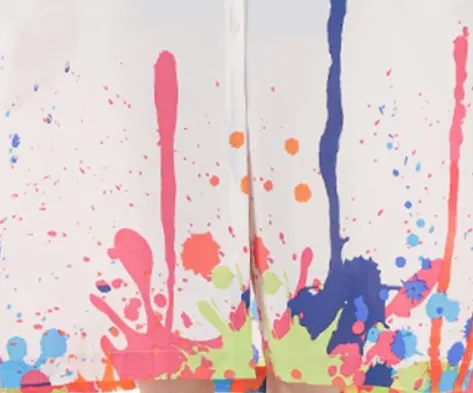 Pre Order:  Paint Drips Print Midi Dress