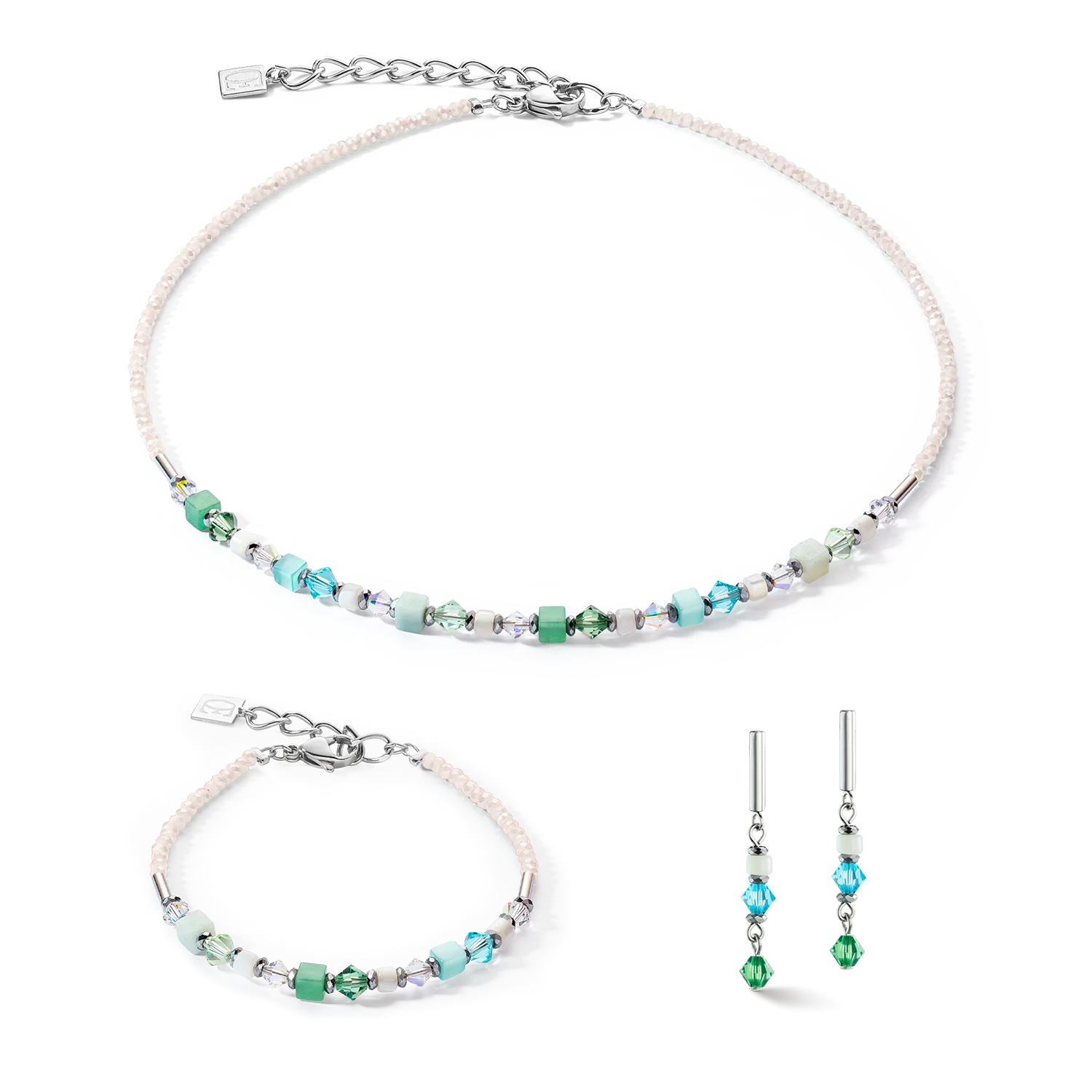 Princess Shape Mix necklace mint green