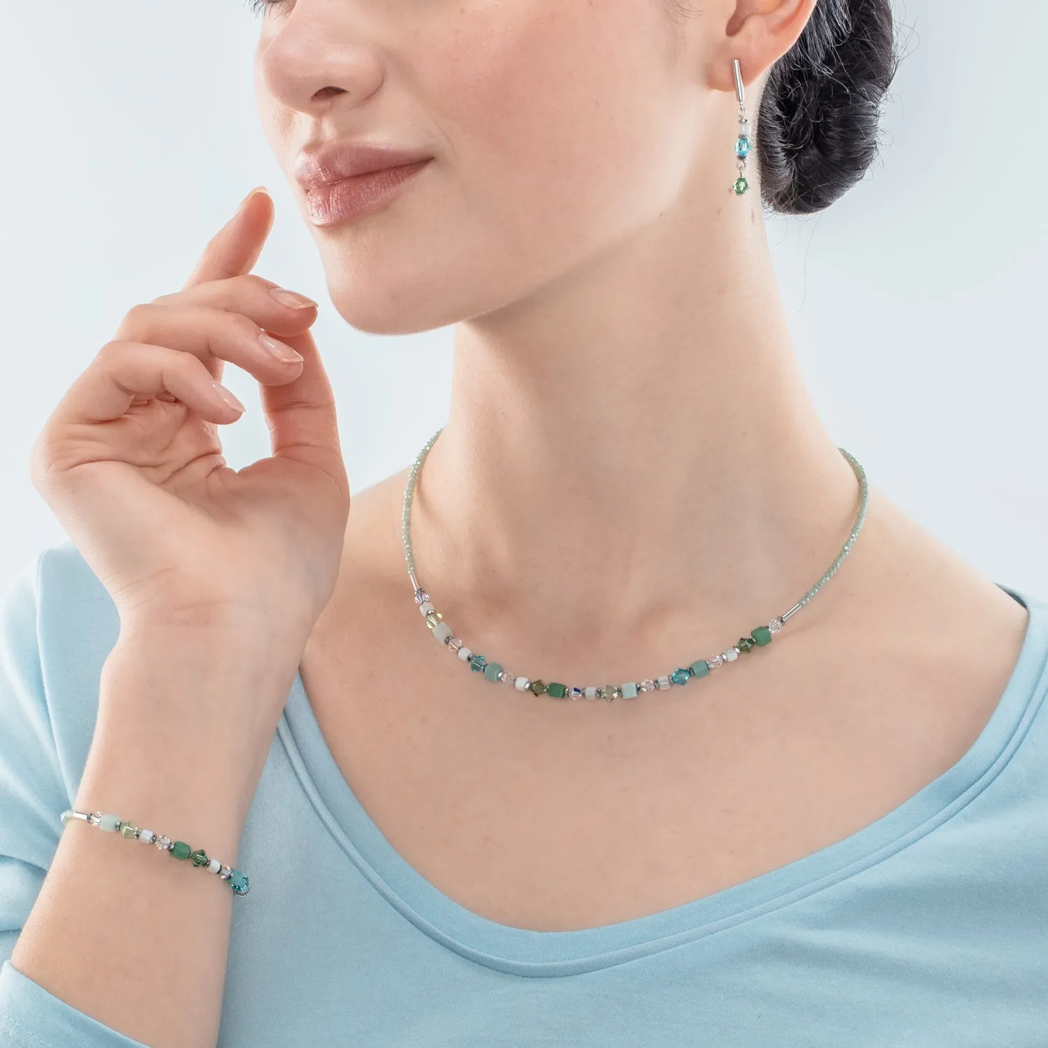 Princess Shape Mix necklace mint green