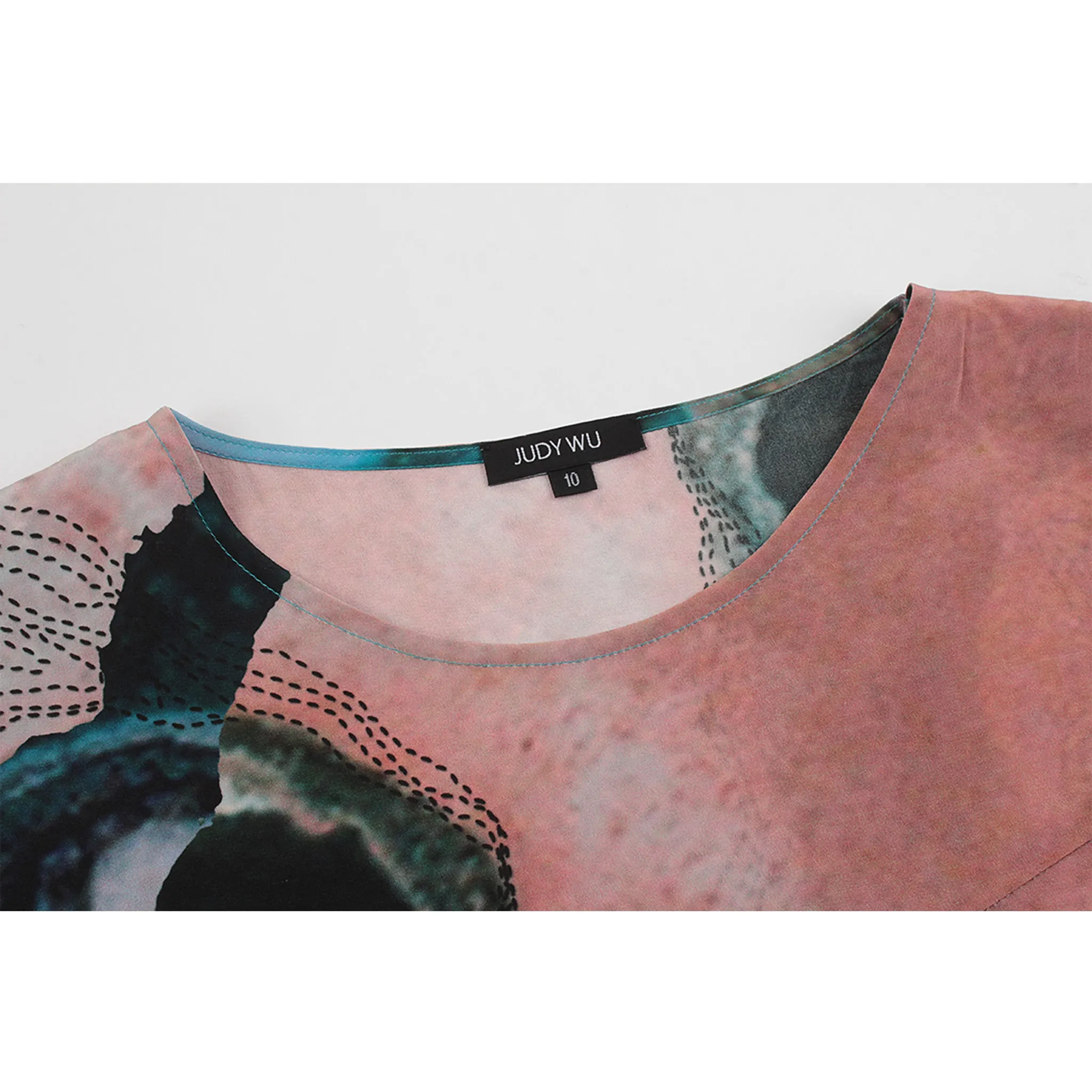 Printed Silk Tee Top
