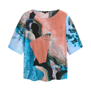 Printed Silk Tee Top