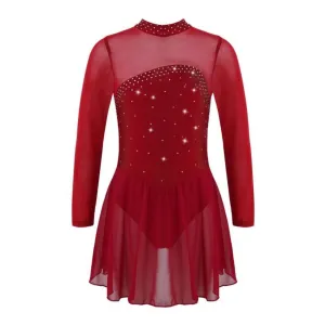 Red Mesh dance Costume