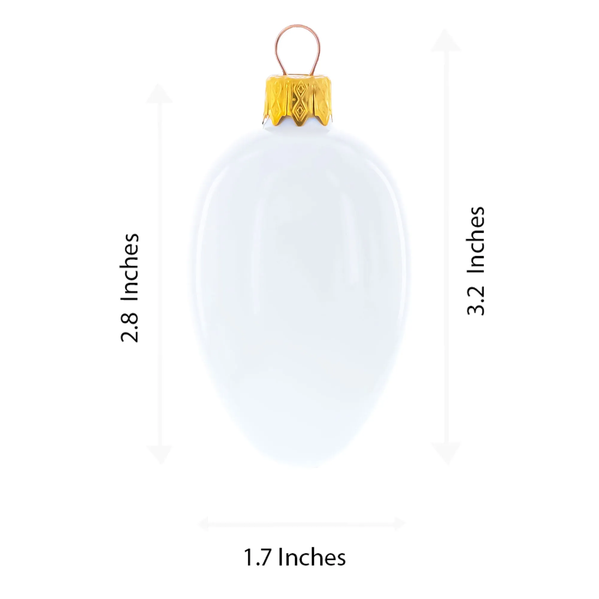 Royal Blue with Gold Glitter and Iridescent Sequins Mini Glass Egg Ornament 2.9 Inches