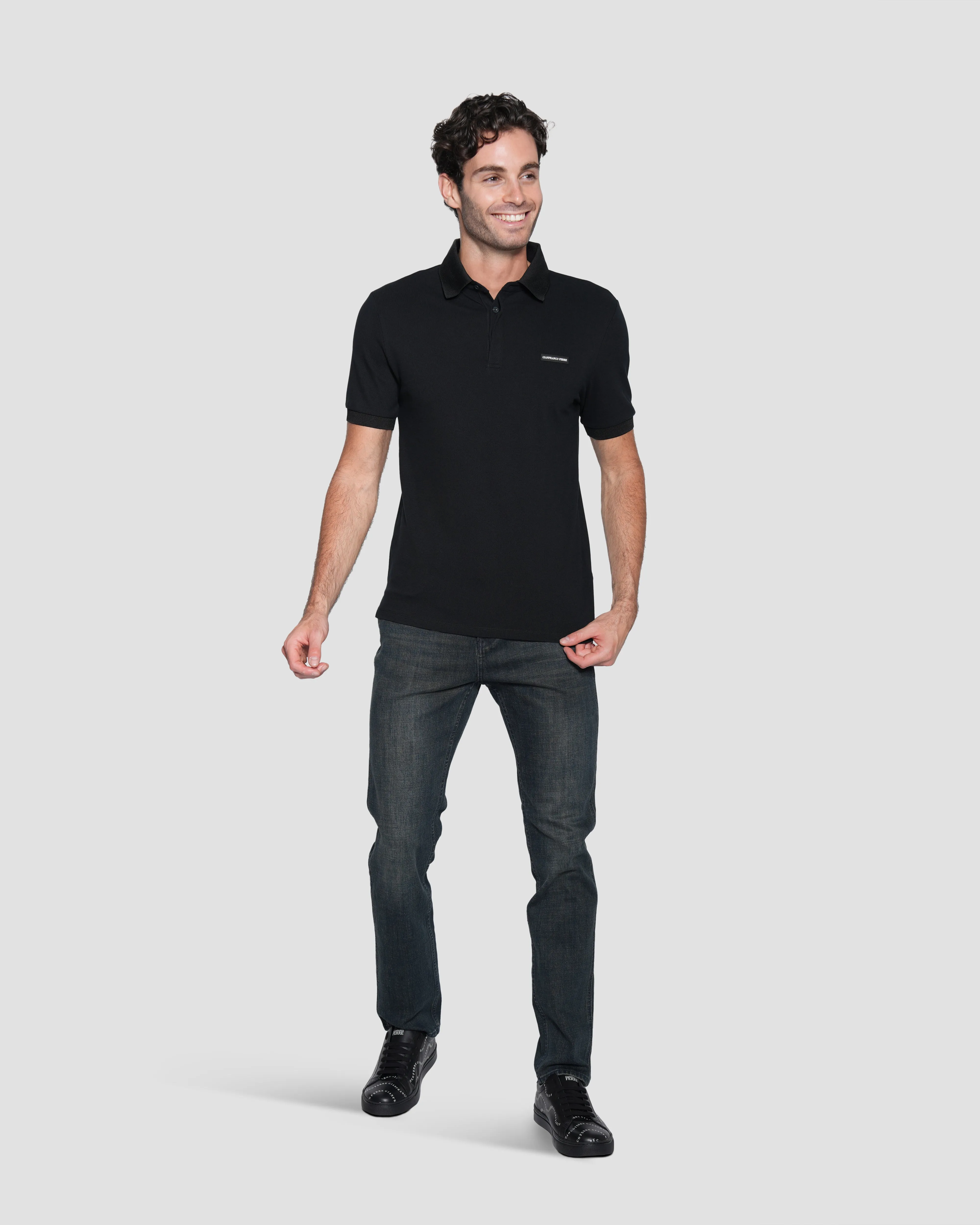 Rubber Logo Patch Polo Shirt