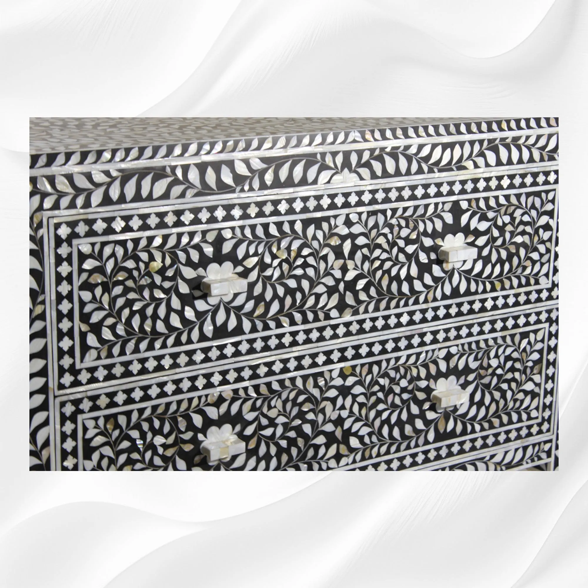 Shamiana MOP Inlay Chest of 2 Drawers Black