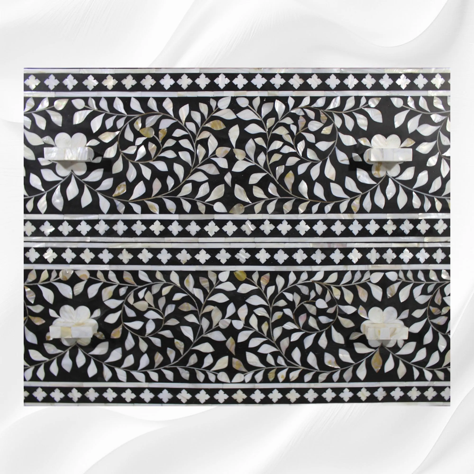 Shamiana MOP Inlay Chest of 2 Drawers Black