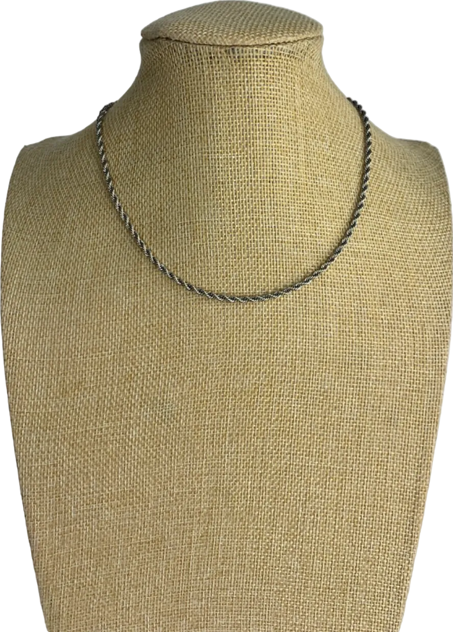 Silver Twisted Rope Chain Necklace