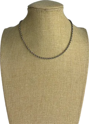 Silver Twisted Rope Chain Necklace