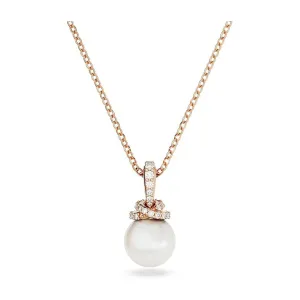 Swarovski Women's Pearl and Clear Pavé Crystals in a Rose Gold-Tone Finished Setting Originally Pendant Necklace - 5669523