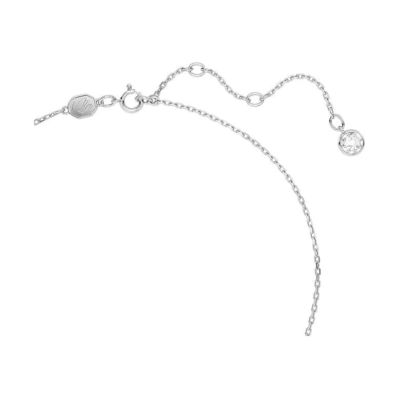 Swarovski Women's Pink Square-Cut Stone and Crystals in a Rhodium-Finished Setting October Birthstone Pendant Necklace - 5651791