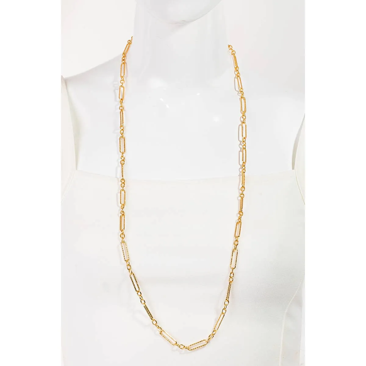Textured Clip Chain Link Long Necklace | Stuffology Boutique