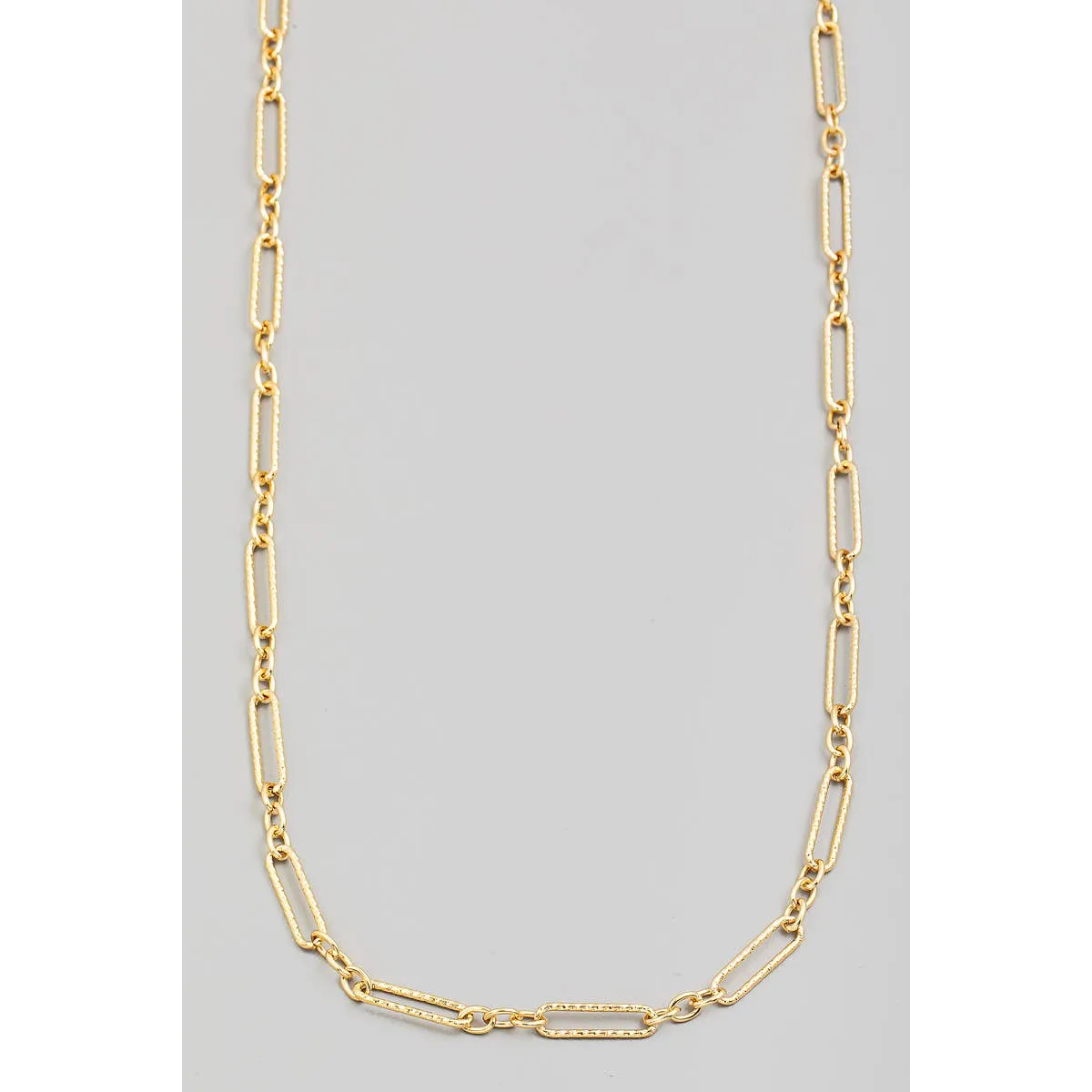 Textured Clip Chain Link Long Necklace | Stuffology Boutique