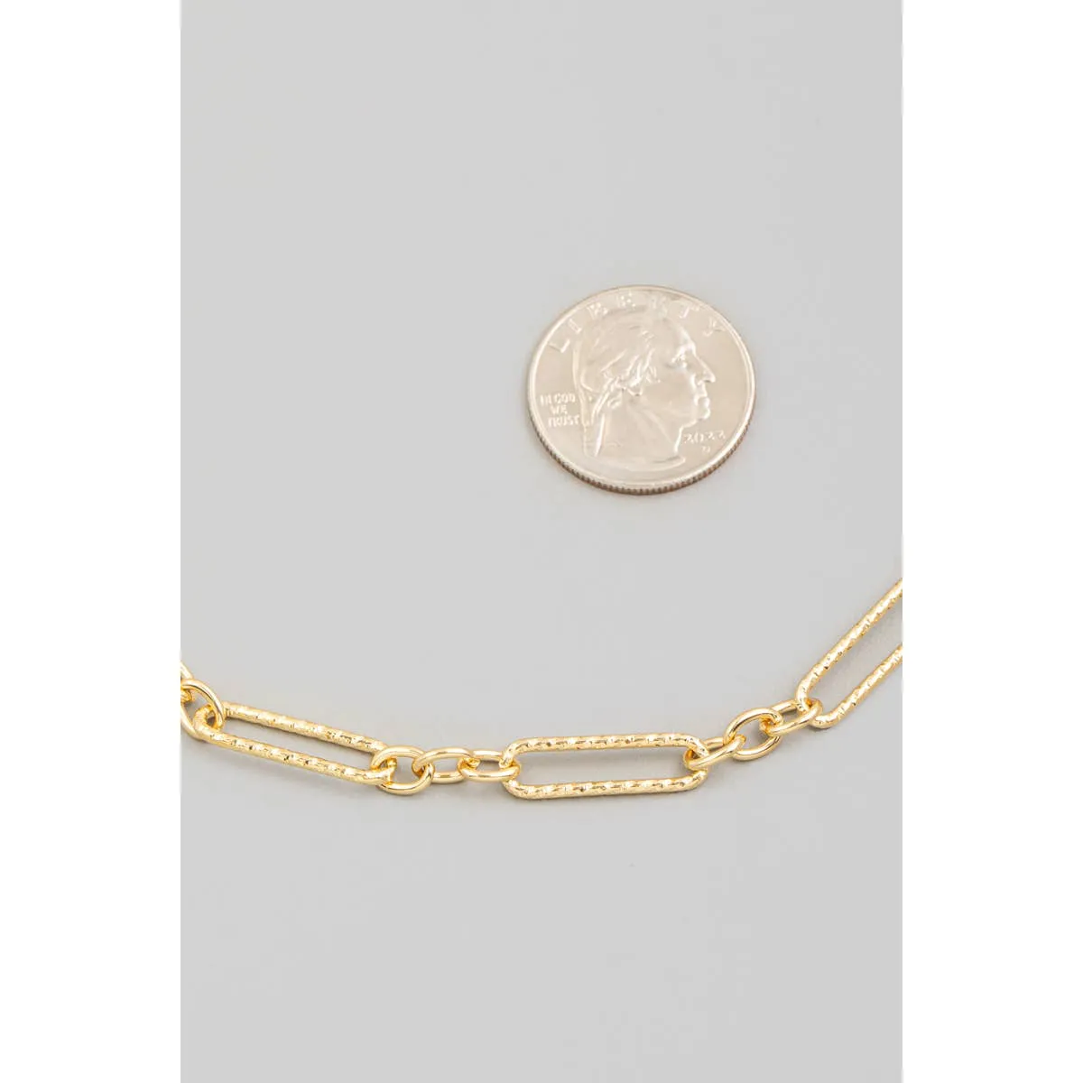 Textured Clip Chain Link Long Necklace | Stuffology Boutique
