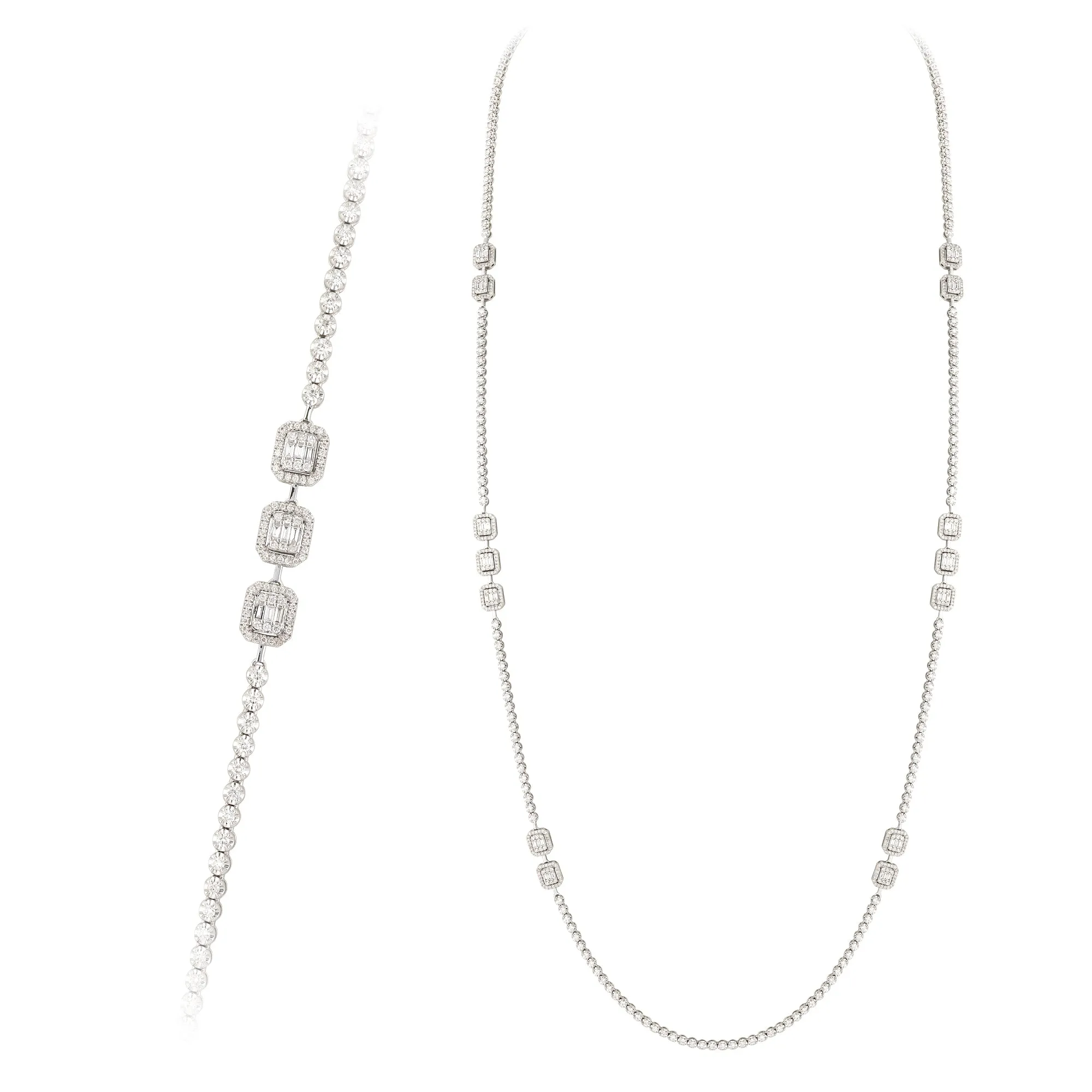 The Maharani Long Single Line Diamond Necklace- Holiday Sale $2000 OFF!