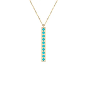 Turquoise Gold Bar Pendant