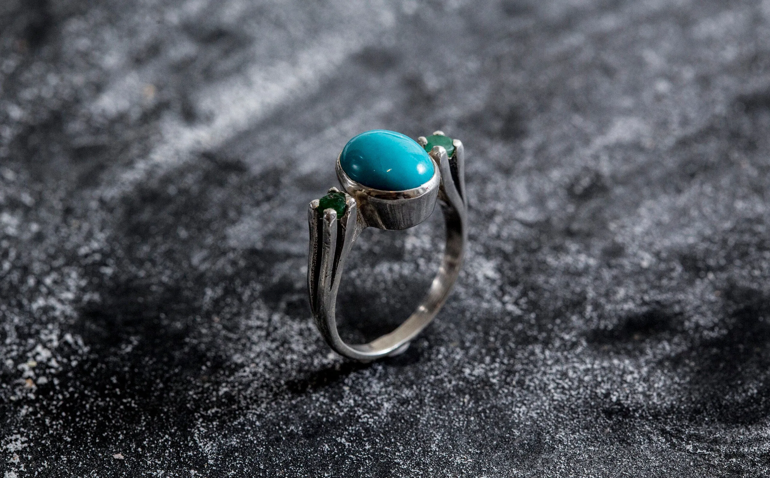 Turquoise Ring - Blue Turquoise Ring - Vintage Oval Ring