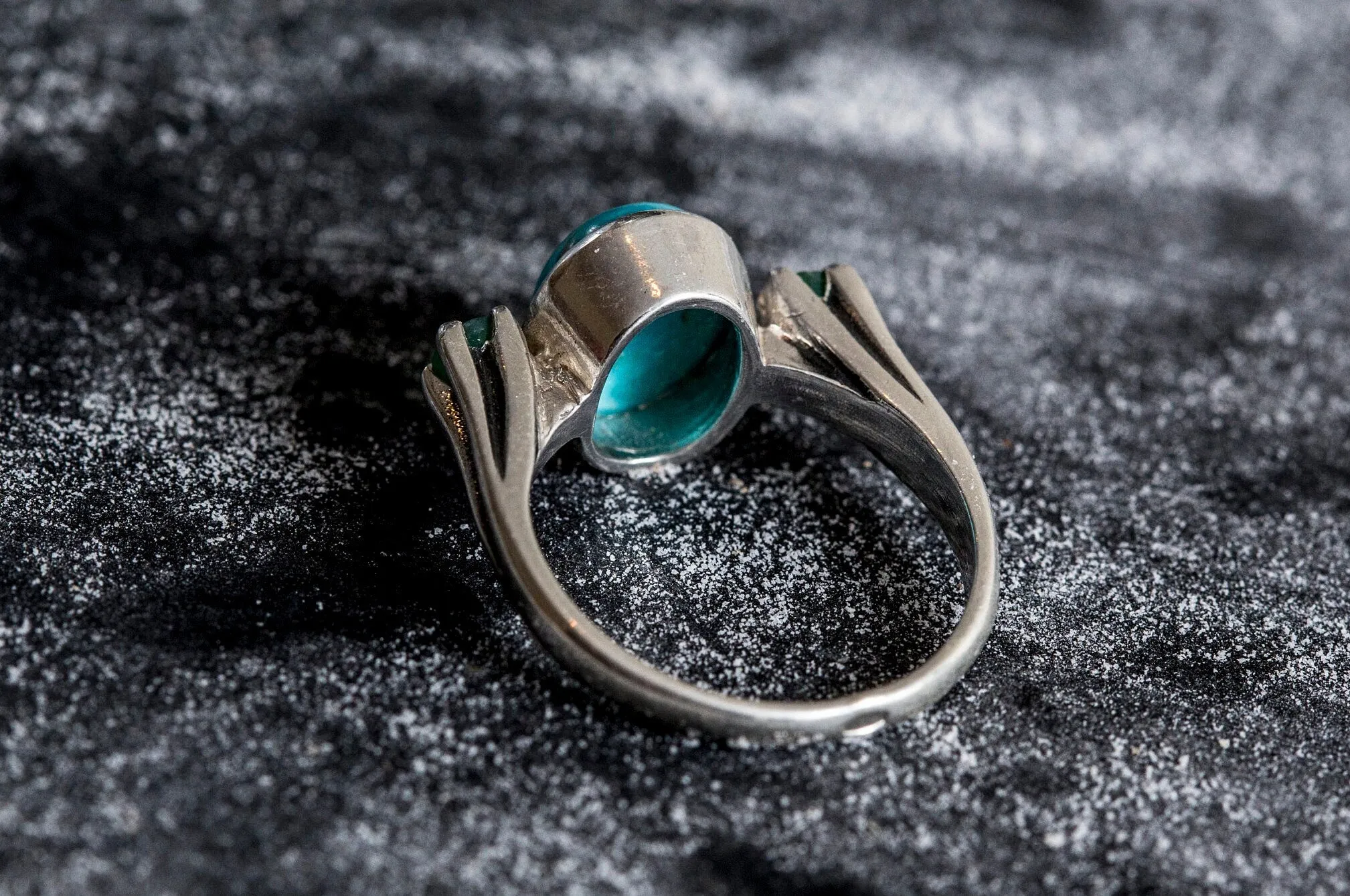 Turquoise Ring - Blue Turquoise Ring - Vintage Oval Ring