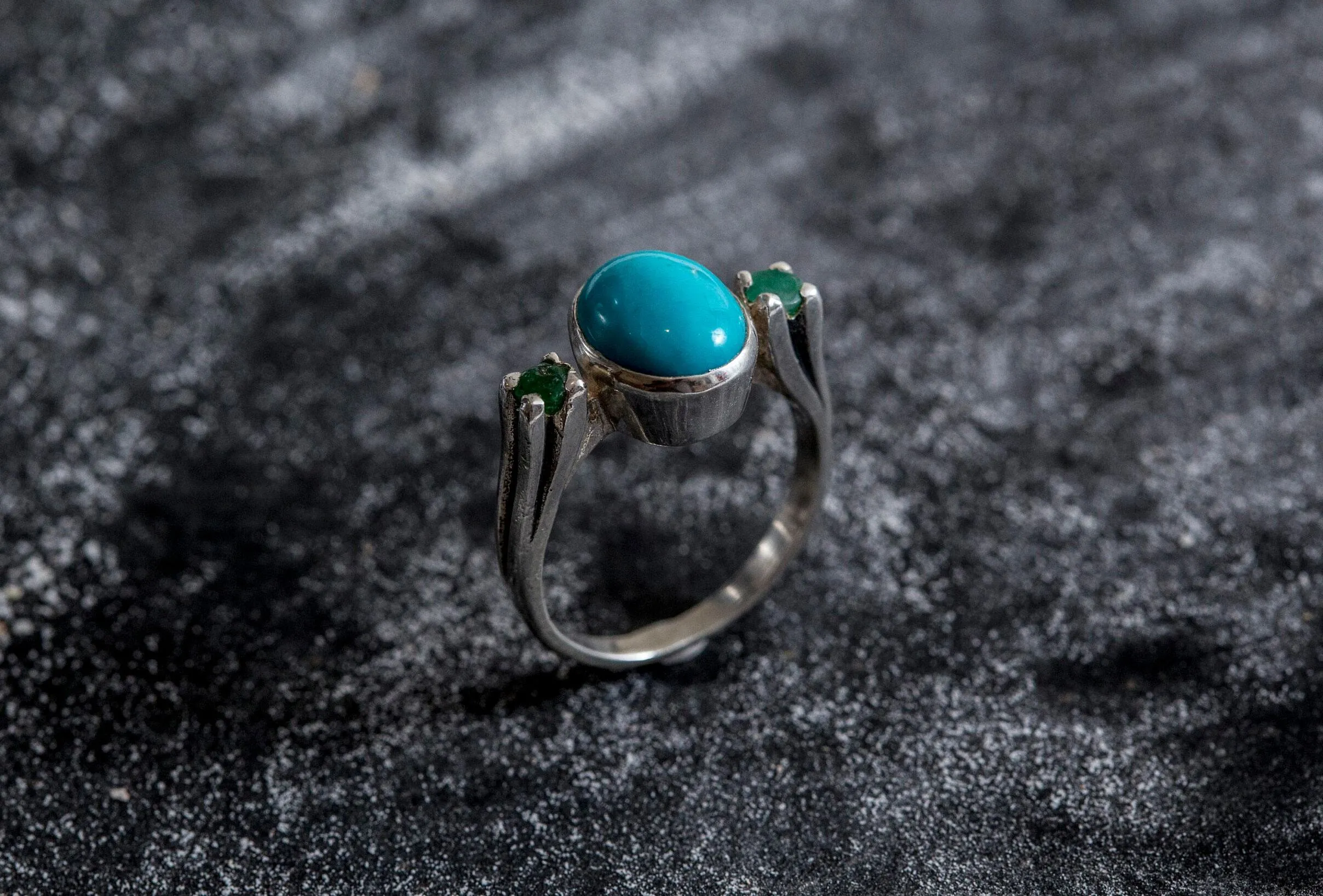 Turquoise Ring - Blue Turquoise Ring - Vintage Oval Ring