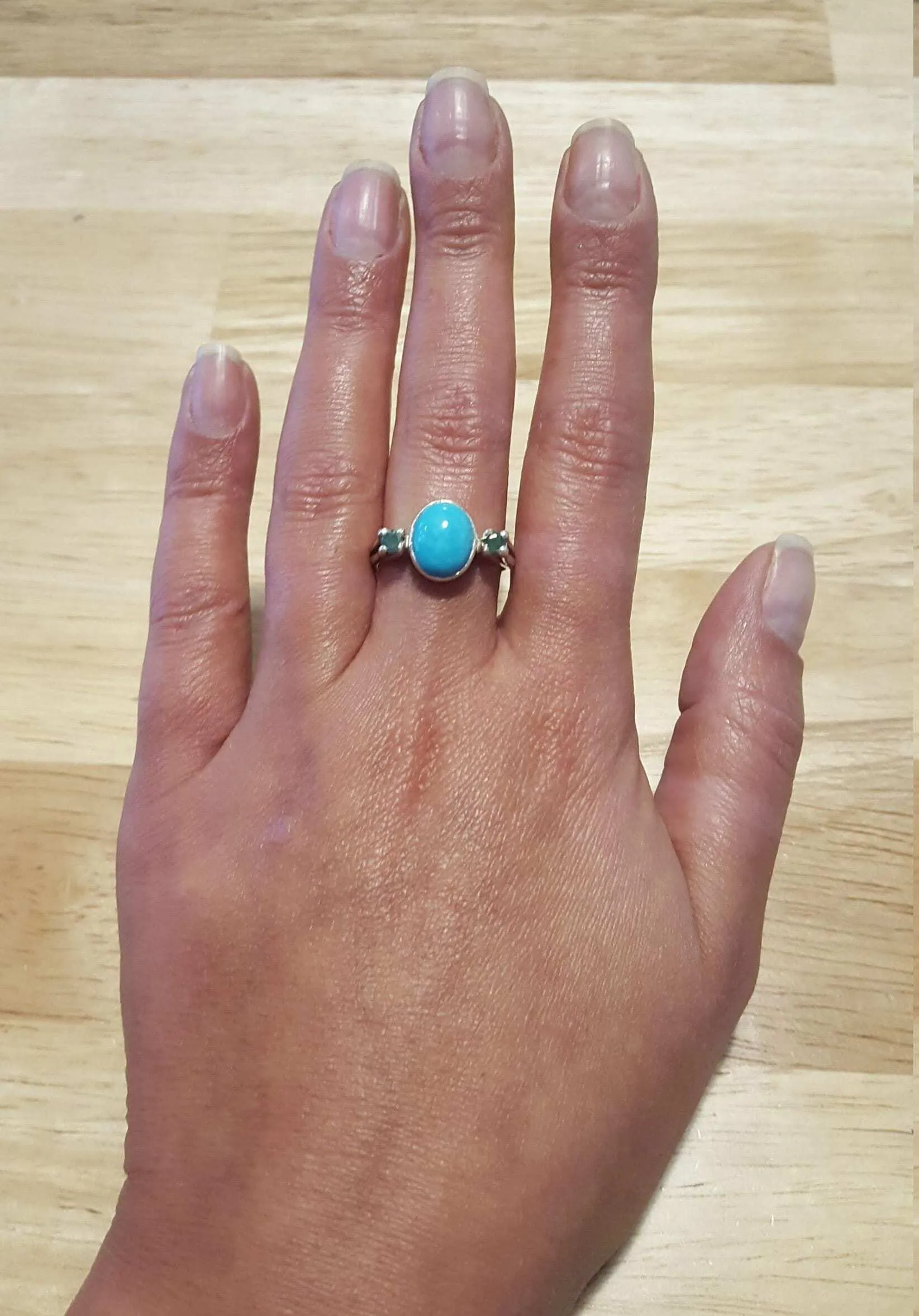 Turquoise Ring - Blue Turquoise Ring - Vintage Oval Ring