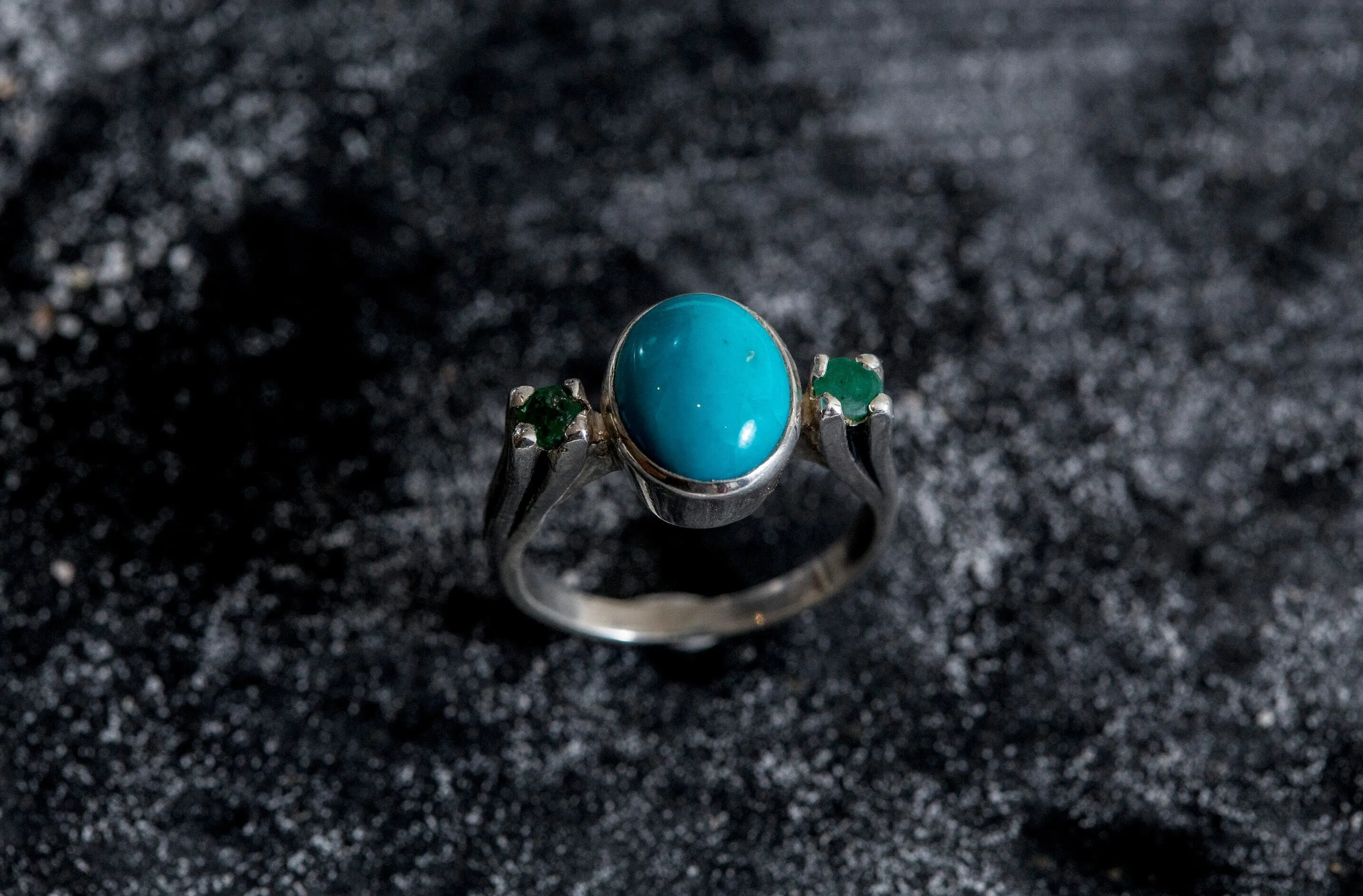 Turquoise Ring - Blue Turquoise Ring - Vintage Oval Ring