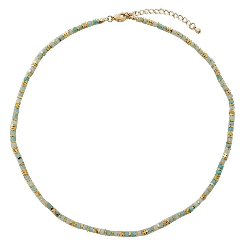 VAIGE Chic Geometric Stone Bead Chain Necklace