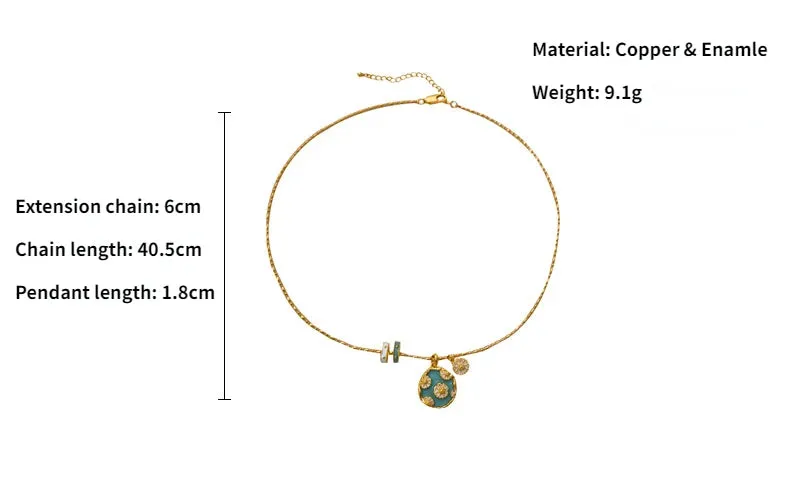 VAIGE Elegant Blue Floral Charm Pendant Necklace