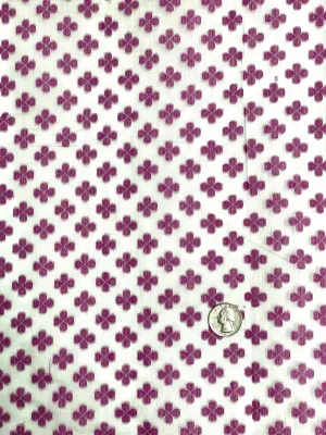 White Purple Silk Cotton Blend Novelty 1024 - 2