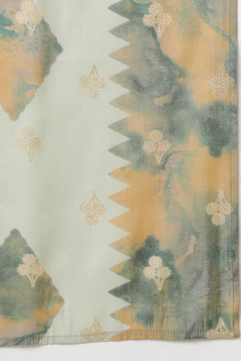 Yellow Silk Blend Straight Kurta Palazzo With Dupatta